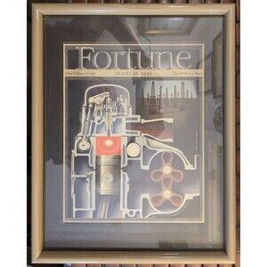 Fortune Magazine March 1939 Cover by Hans Barschel Framed & Matted 17.5"x15.5"